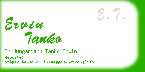 ervin tanko business card
